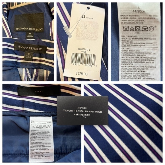 Banana Republic satin stripe double breasted blazer & matching ankle pant - Picture 15 of 16